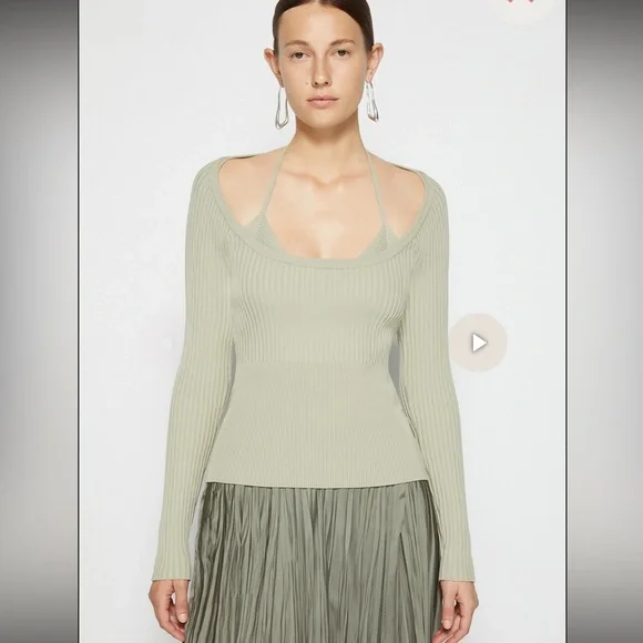 Jonathan Simkhai Jayline Bralette Pullover Sweater - Picture 1 of 14